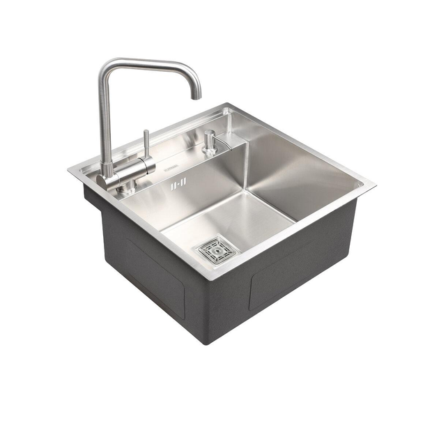 Кухонная мойка PLATINUM TZ 50х50 см встроенная черная – фото, отзывы ...