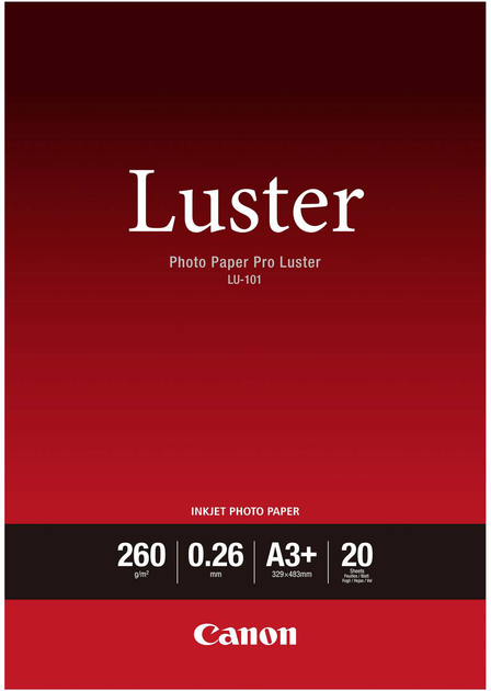 Papier fotograficzny Canon LU-101 Luster A3+ 20 arkuszy (6211B008) - obraz 1