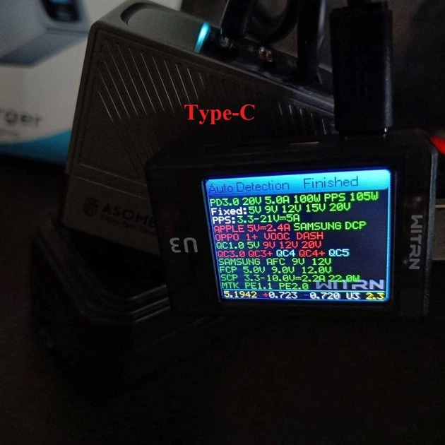 Сетевое зарядное устройство Asometech 100W (1USB + 2Type-C) с дисплеем - изображение 10