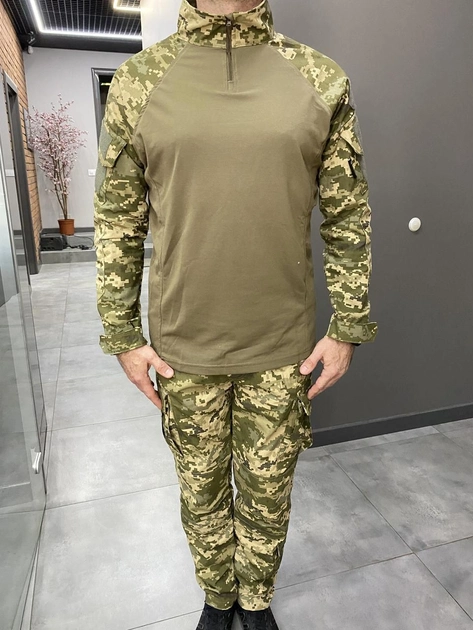 Армійська Кофта Убакс, Український піксель, розмір XL, зі вставками під лікті, Wolftrap, тактична сорочка - зображення 2