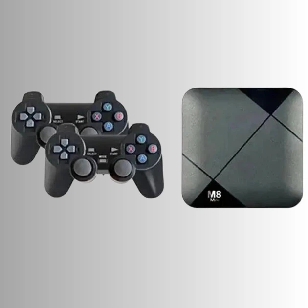 Игровая ТВ приставка консоль M8 mini 4K к Android телевизору с встроенным эмулятором ретро игр и джойстиками - изображение 3
