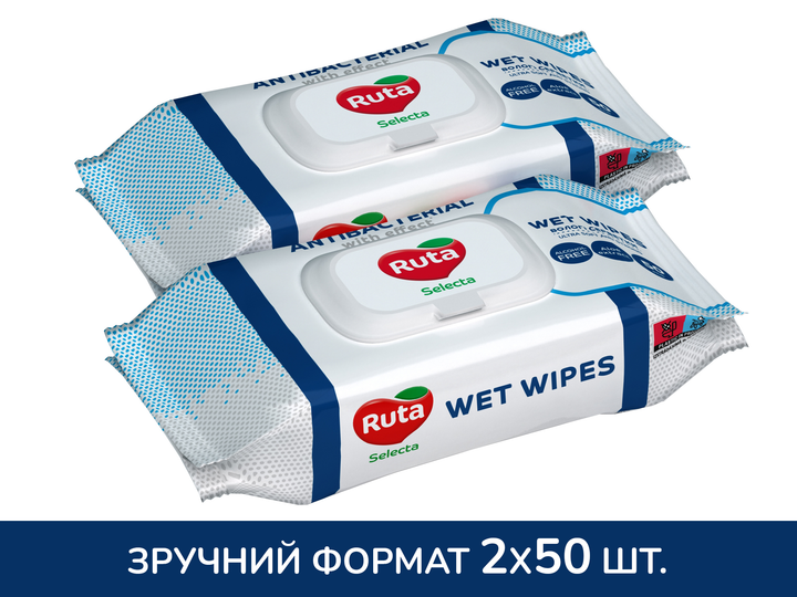 ROZETKA | Влажные салфетки Ruta Selecta с клапаном 2 пачки по 50 шт ...