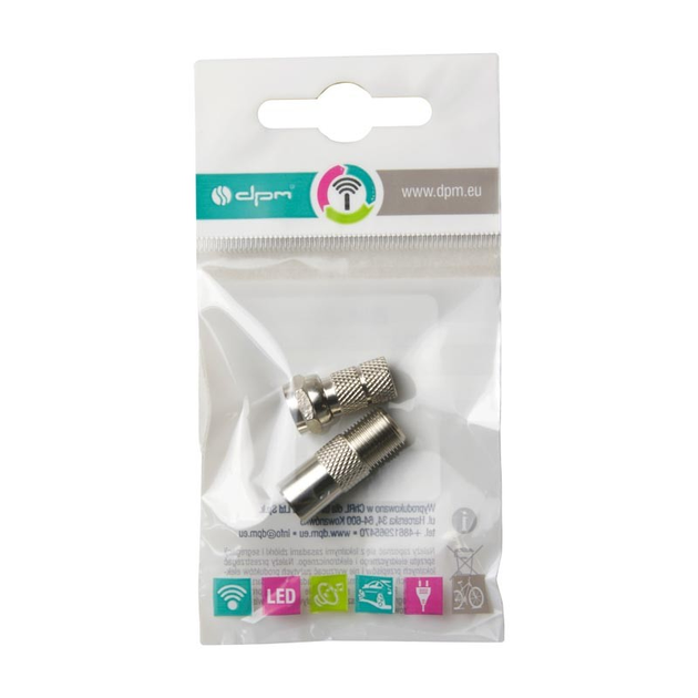 Adapter DPM gniazdo F - wtyk TV + wtyk F BMJ12F (5900672655490) - obraz 3