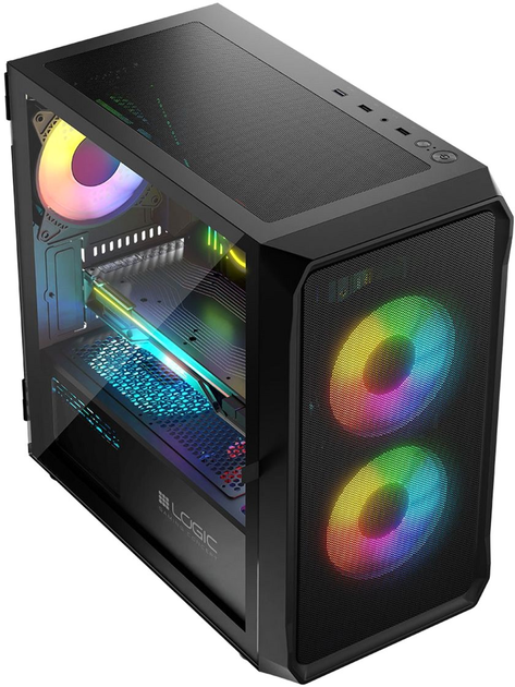 Obudowa Logic Concept Portos Mesh+Glass ARGB fans 3x120 mm Black (AM-PORTOS-10-0000000-0002) - obraz 13