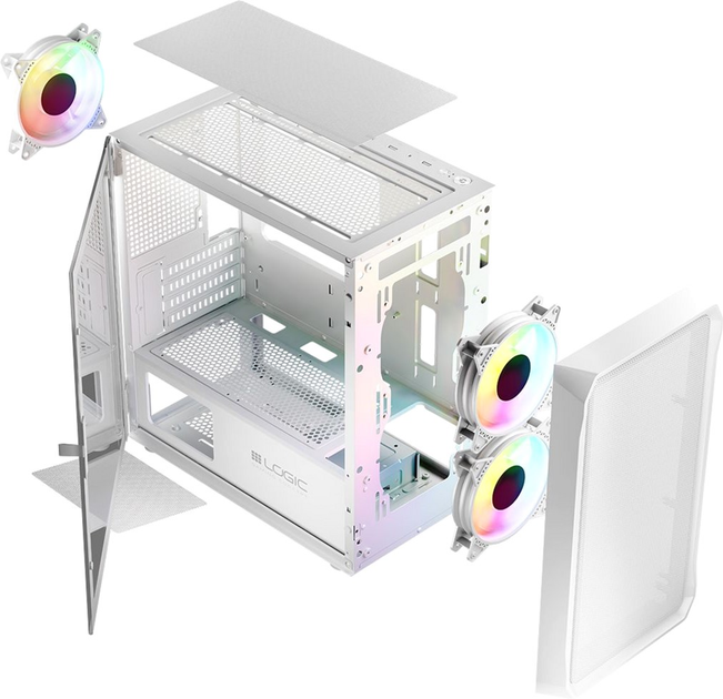Корпус Logic Concept Portos Mesh+Glass ARGB fans 3x120 mm White (AM-PORTOS-20-0000000-0002) - зображення 13
