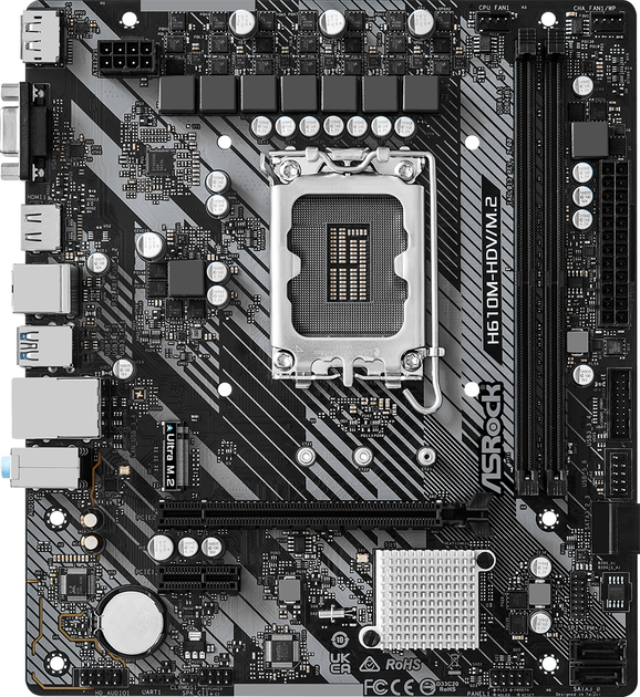 Płyta główna ASRock H610M-HDV/M.2 R2.0 (s1700, Intel H610, PCI-Ex16) (4710483939860) - obraz 1