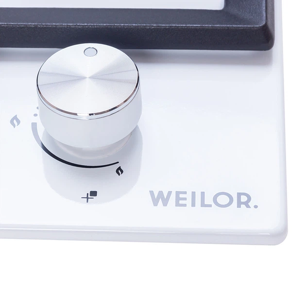 Газовая варочная поверхность для кухни WEILOR GM W 624 WH, белая эмалированная с турбо конфоркой, газ-контроль - изображение 10