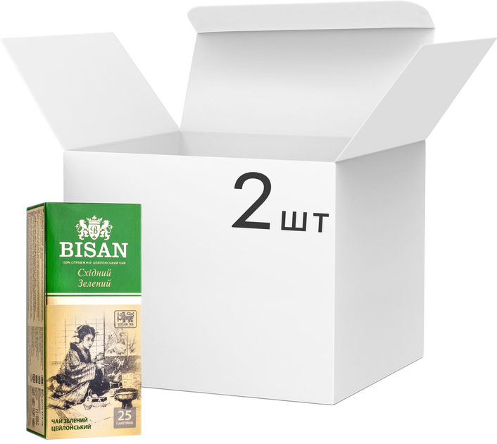 Акція на Упаковка чаю зеленого Bisan Східний Рекое 1.5 г х 25 пакетиків х 2 шт від Rozetka