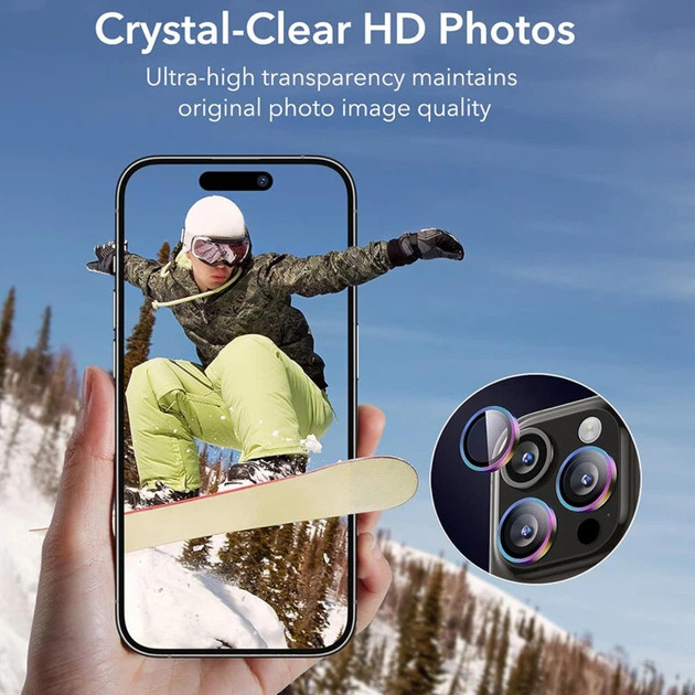 Захисне скло Epik Metal Classic на камеру (в упак.) на Apple iPhone 15 Pro (6.1") / 15 Pro Max (6.7") Бузковий / Rainbow - Фото 3 Захисне скло Epik Metal Classic на камеру (в упак.) на Apple iPhone 15 Pro (6.1") / 15 Pro Max (6.7") Бузковий / Rainbow - зображення 3