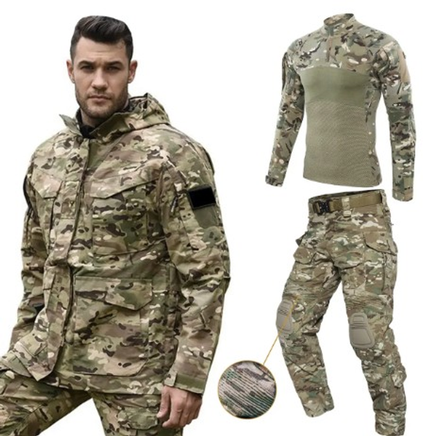 Тактический костюм 3в1 Курточка + Убакс и Брюки с наколенниками XL мультикам - изображение 2