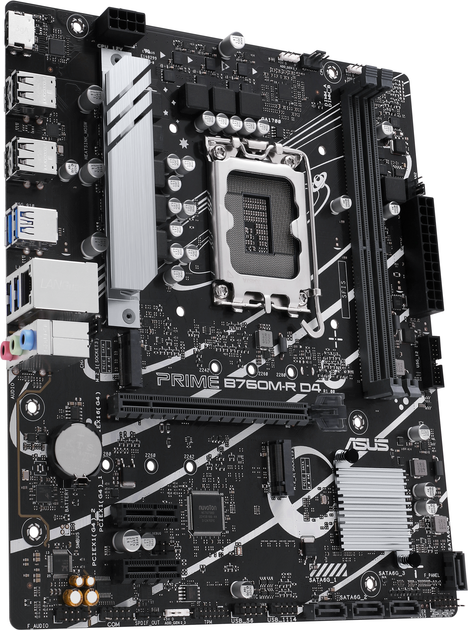 Материнська плата ASUS PRIME B760M-R D4 (LGA1700, Intel B760, PCI-Ex16) - зображення 3