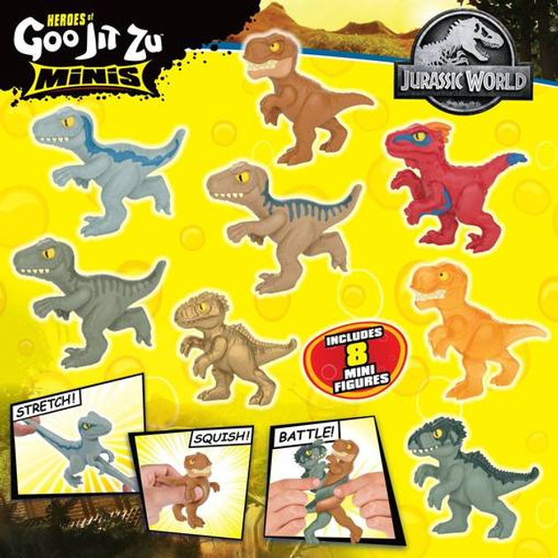 Zestaw figurek Goo Jit Zu Jurassic World Minis 8 szt (0630996425350) - obraz 1