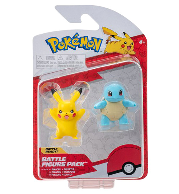 Набір фігурок Jazwares Pokémon Battle Squirtle and Pikachu 2 шт (0191726456247) - зображення 1