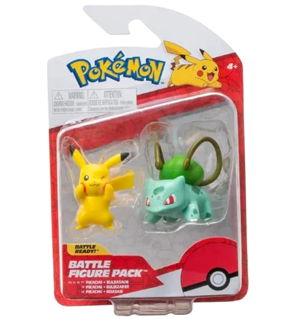 Zestaw figurek Jazwares Pokémon Battle Bulbasaur and Pikachu 2 szt (0191726456261) - obraz 1