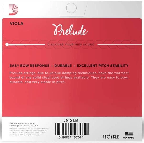Струны для альта D'Addario Prelude Viola String Set Long Scale Medium Tension - Фото 3 Струны для альта D'Addario Prelude Viola String Set Long Scale Medium Tension - изображение 3