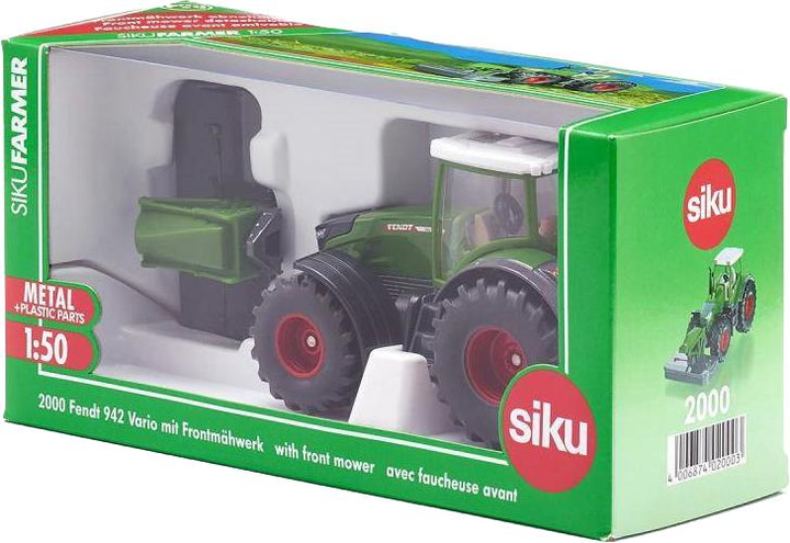 Metalowy model traktora Siku Fendt 942 Vario z przednią kosiarką 1:50 (4006874020003) - obraz 1