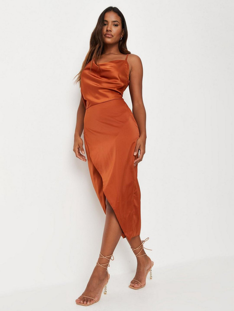 Платье вечернее миди летнее женское Missguided DD924008 36 Коричневое ...