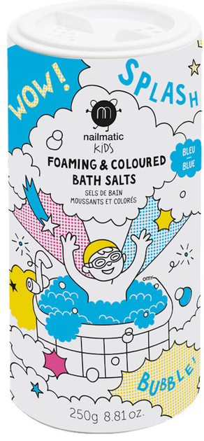 Sól do kąpieli Nailmatic Kids Foaming & Coloured Bath Salts pieniący się dla dzieci Blue 250 g (3760229891014) - obraz 1