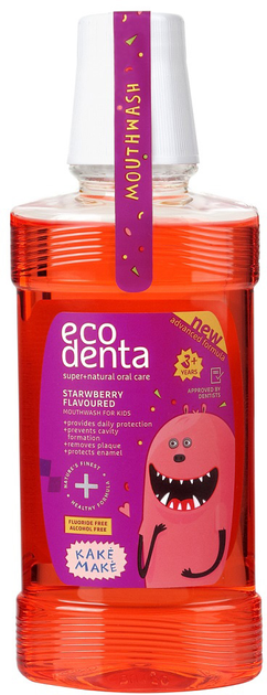Płyn do płukania jamy ustnej Ecodenta For Kids Strawberry Flavoured Mouthwash dla dzieci o smaku truskawkowym 250 ml (4770001334607) - obraz 1
