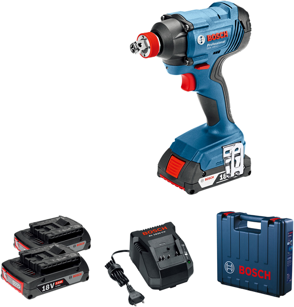 Akumulatorowy klucz udarowy Bosch Professional GDX 180-LI + 2 GBA 18 V 2.0 Ah + ładowarka (06019G5223) - obraz 3