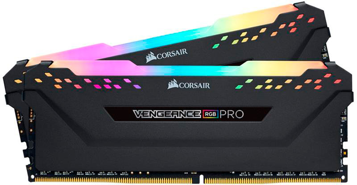 Оперативна пам'ять Corsair DDR4-3200 32768MB PC4-25600 Kit of 2 x 16384 Vengeance RGB Pro Black (CMW32GX4M2E3200C16) - зображення 2
