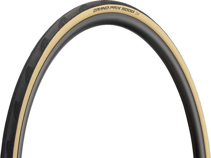 Opona rowerowa Continental Grand Prix 5000 28" 700 x 25C skóra składana czarna kremowa (CO0101947) - obraz 1