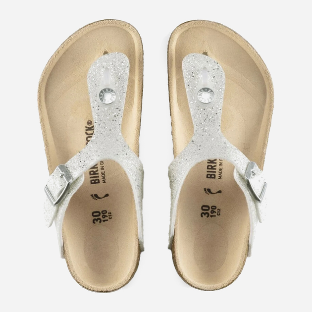 Дитячі в'єтнамки для дівчинки Birkenstock GIZEH Kids Birko-Flor Narrow 33 Білий/Сірий (4039854932065) - зображення 5