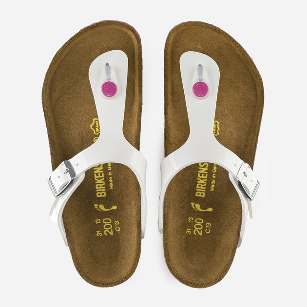Klapki japonki dziecięce dla dziewczynki Birkenstock GIZEH Kids Birko-Flor Narrow 33 Białe/Bordowe (4052001218287) - obraz 5