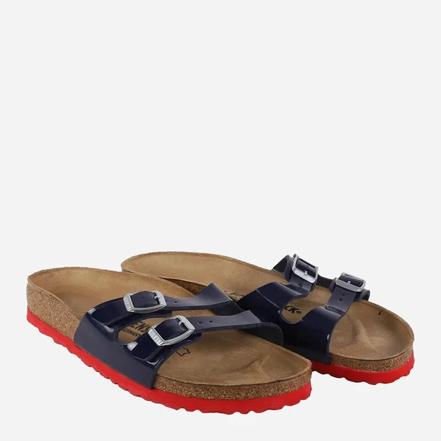 Чоловічі шльопанці Birkenstock IBIZA Birko-Flor Narrow 43 Синій/Червоний (4052001345518) - зображення 3