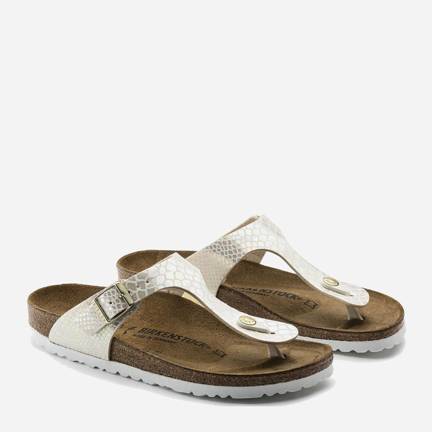 Klapki japonki dziecięce dla dziewczynki Birkenstock GIZEH Kids Birko-Flor Narrow 30 Kremowe (4052001662844) - obraz 3