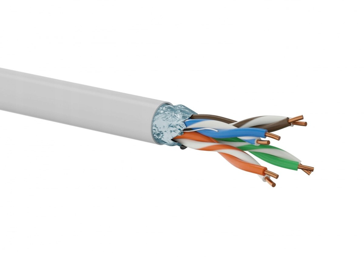 Kabel Alantec FTP Cat 5e PVC 24 AWG 305 m White (KIF5PVC305) - obraz 1