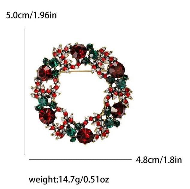 Брошь Красный венок, золотистый металл, 5х4.8см, 0913358G - изображение 3