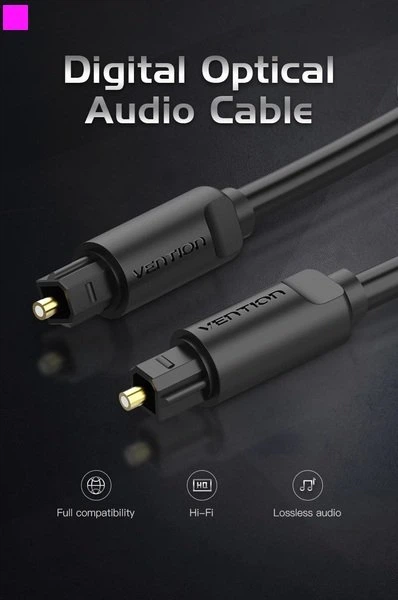 Кабель Vention Toslink - Toslink (M/M), 1.5 м, Black (BAEBG) - зображення 3