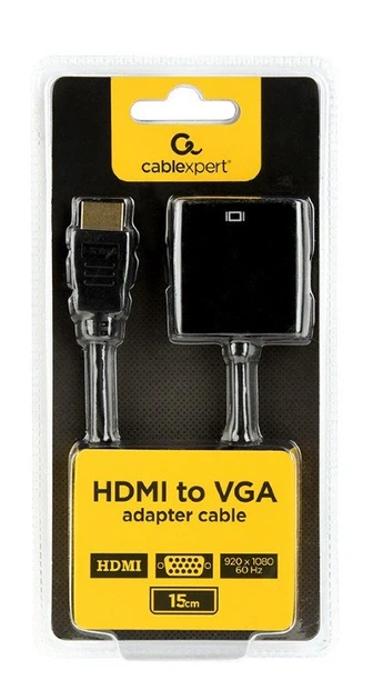 Адаптер Cablexpert HDMI - VGA V 1.4 (M/F), 0.15 м, чорний (A-HDMI-VGA-04) блістер - зображення 3