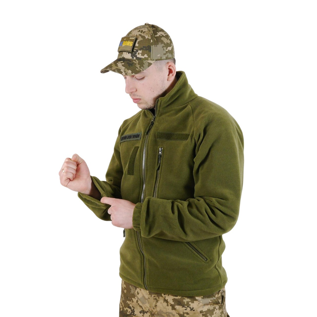 Тактическая Кофта Флисовая Оливковая для Военнослужащих с Липучками (Велкро Панели) S - изображение 2