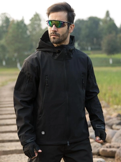 Куртка тактична Pave Hawk Soft Shell 2XL Чорна (24100024231) - зображення 1