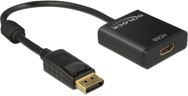 Адаптер Delock DisplayPort - HDMI 0.2 м Black (4043619626076) - зображення 1