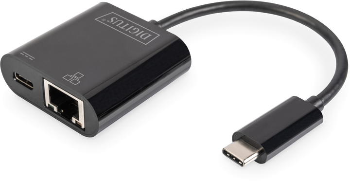 Adapter Digitus USB Type-C - RJ-45/USB Type-C Black (DN-3027) - obraz 1