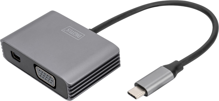 Adapter Digitus USB Type-C - mini-DisplayPort + VGA 0.2 m Silver (DA-70825) - obraz 1