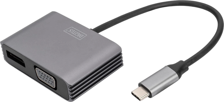 Adapter Digitus USB Type-C - DisplayPort + VGA 0.2 m Grey (DA-70827) - obraz 1