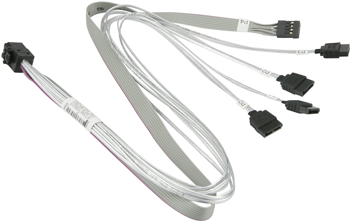 Kabel Super Micro mini-SAS HD - 4 x SATA 0.55 m Grey (CBL-SAST-0631) - obraz 2