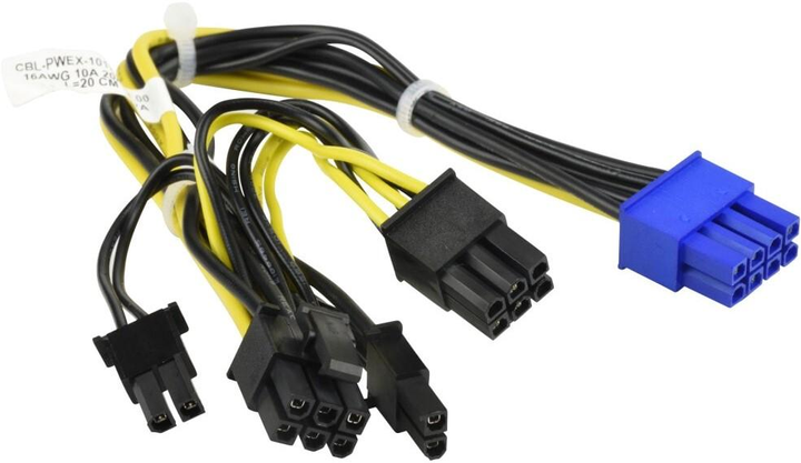 Kabel Super Micro CBL-PWEX-1017 0.2 m Black/Yellow (CBL-PWEX-1017) - obraz 1