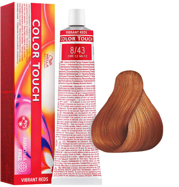 Фарба для волосся Wella Professionals Color Touch Vibrant Reds 8/43 Light Golden Copper 60 мл (8005610528908) - зображення 1