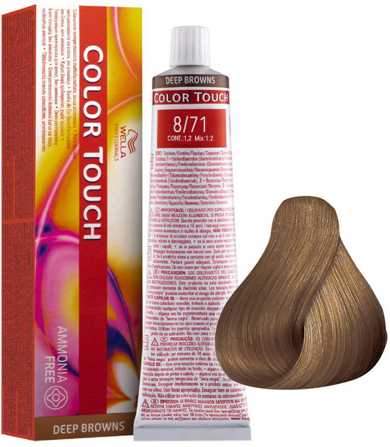 Farba do włosów Wella Professionals Color Touch Deep Browns 8/71 Light Blond Sand 60 ml (8005610528922) - obraz 1