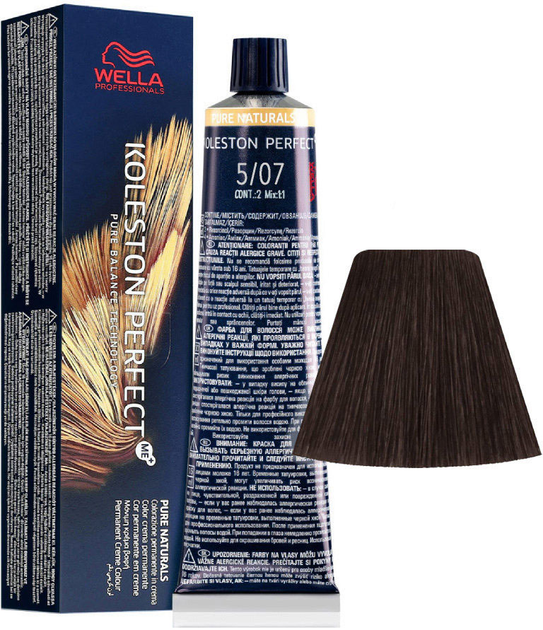 Фарба для волосся Wella Professionals Koleston Perfect Me+ Pure Naturals 5/07 Natural Sand Light Brown 60 мл (8005610658162) - зображення 1