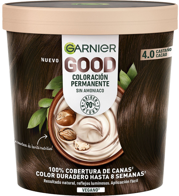 Farba do włosów Garnier Good Coloracion Permanente 4.0 Castano Cacao 100 ml (3600542518826) - obraz 1