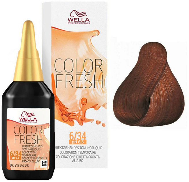 Farba do włosów Wella Professionals Color fresh 6/34 Dark Blonde 75 ml (8005610572376) - obraz 1