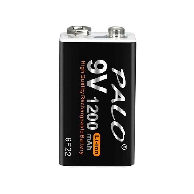 Аккумуляторная батарея PALO 1200 mAh micro-USB 9V (крона) Li-Ion 6F22 с ...