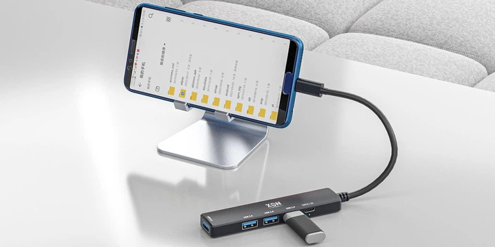 Док-станция XON SmartHub 5 в 1 Type-С (4xUSB3.0 + Type-C) Черный (UHCHP055300B 5122) - Фото 7 Док-станция XON SmartHub 5 в 1 Type-С (4xUSB3.0 + Type-C) Черный (UHCHP055300B 5122) - изображение 7