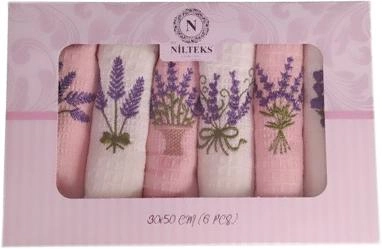 Акція на Набір вафельних рушників кухонних Nilteks Lavender 30х50 см 6 шт від Rozetka